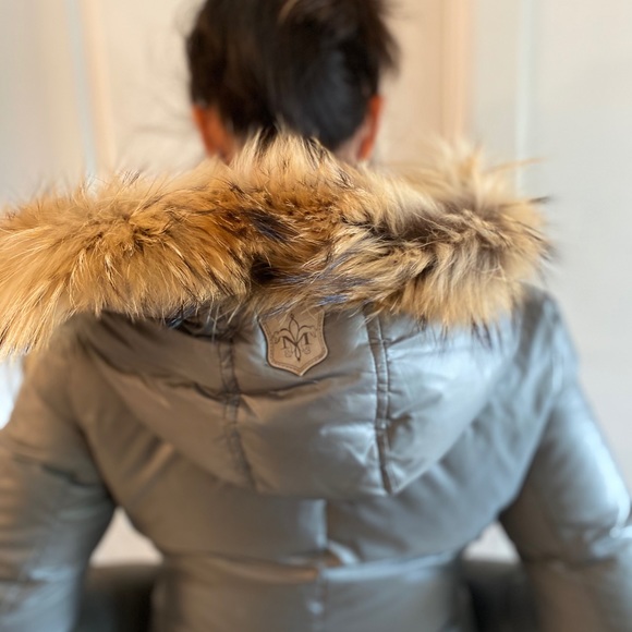 Mackage Down Fur Jacket Coat Gray Small - Picture 13 of 16